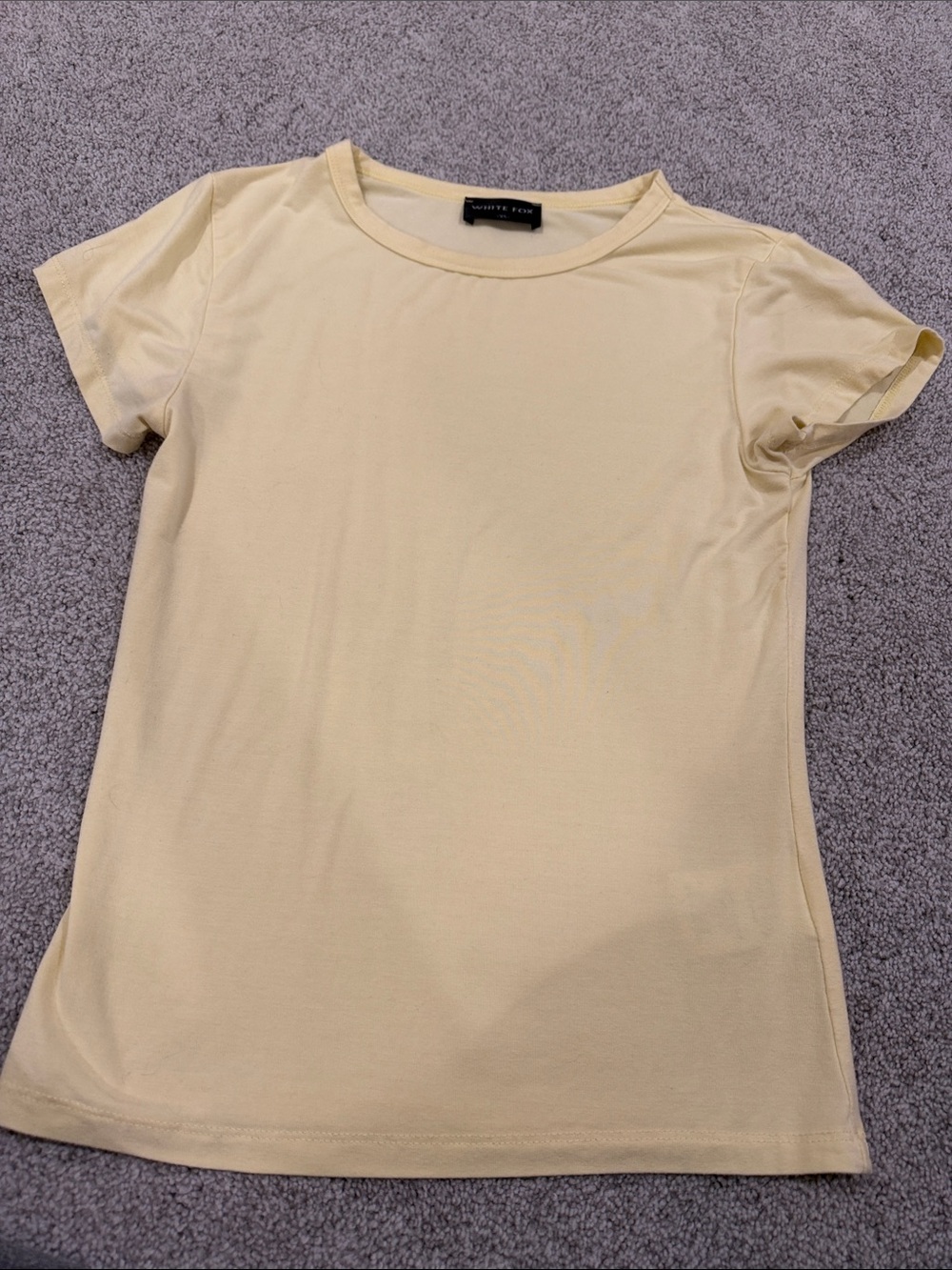 White Fox Boutique Pale Yellow Short Sleeve Crewneck Tee